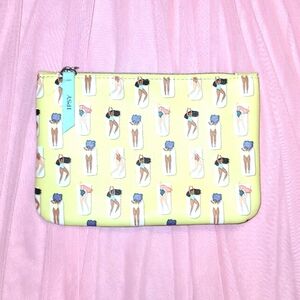 NEW Ipsy makeup bag; yellow green swimsuit ladies print